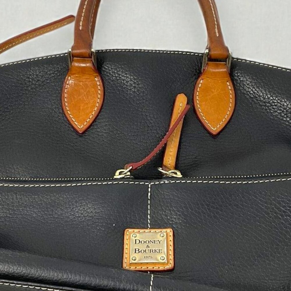 Dooney & Bourke Dillen Black Pebbled Leather Satchel Top Handle Shoulder Bag - Picture 9 of 16